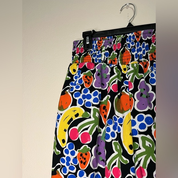 Lucy & Yak 100% Organic Cotton Fruit Print Alexa Maximalist Trousers Pant M/R - Picture 2 of 5